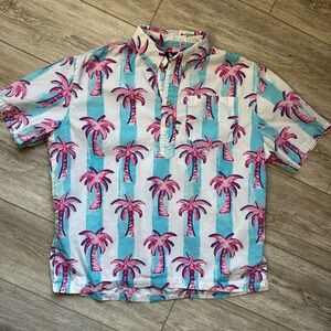 The Nutter. by Chubbies Short Sleeve 1/4 Button Up Shirt Medium